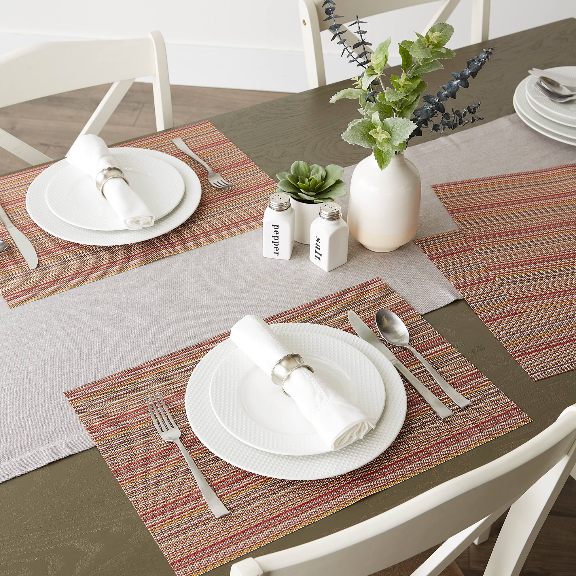 DII® Tango Red Pvc Micro Stripe Placemat (Set of 6)